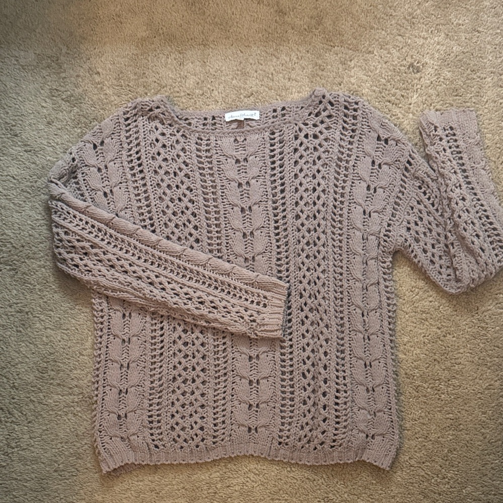 KEREN hart Women's Cable Knit Sweater - Brown Sz. S
